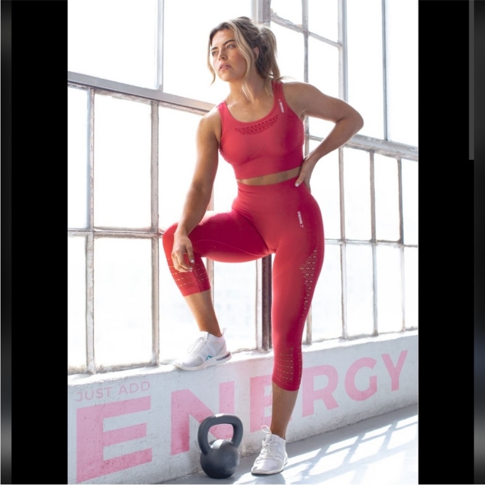 Gymshark Red Sports Bra and Leggings Set